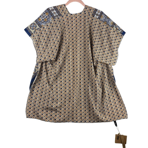 Justin & Taylor Blue and Orange Boho Patterned Kimono OS - Picture 6 of 6